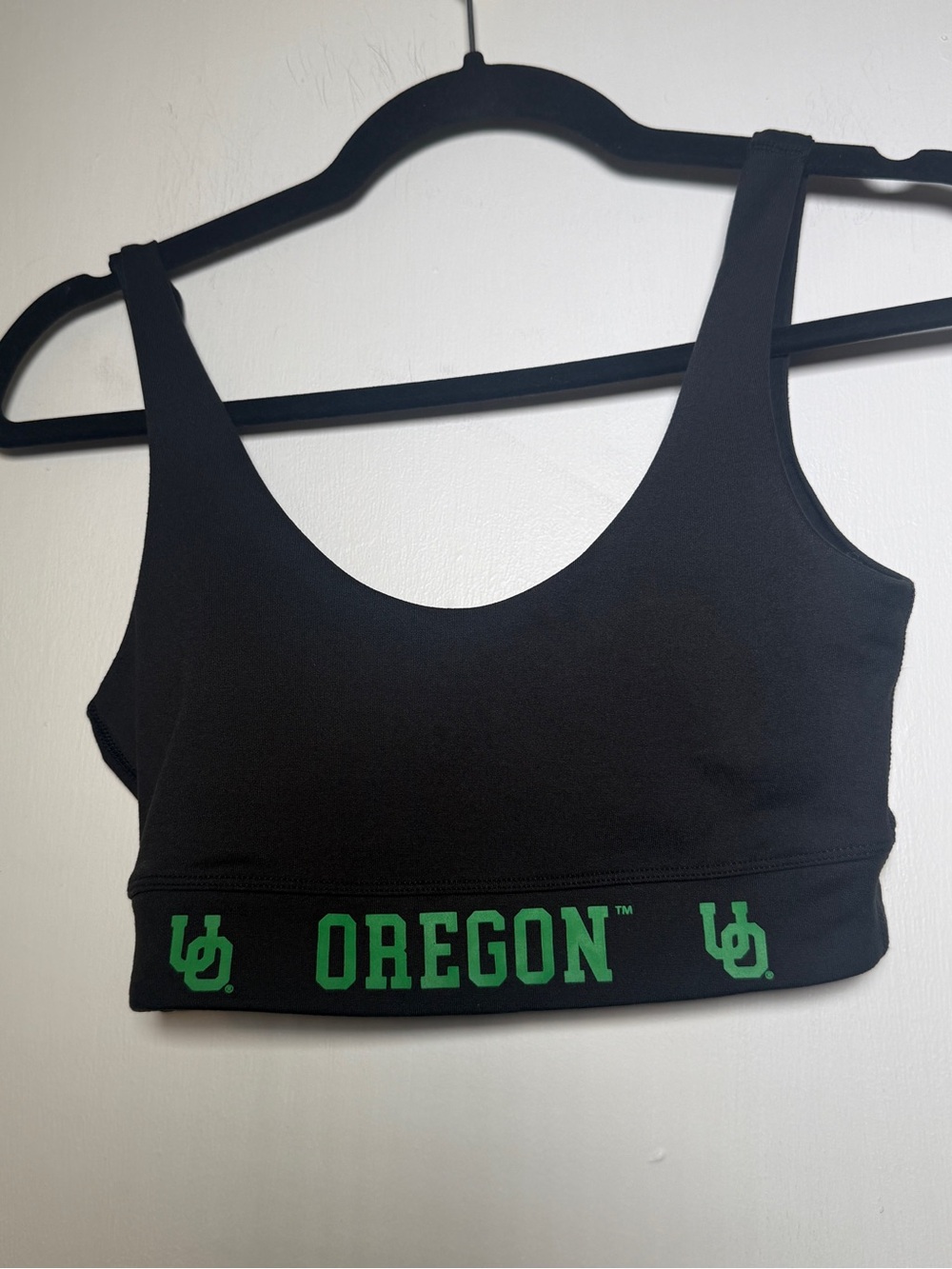 Zoozatz Oregon University Black & Green Sports Bralette Small
